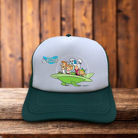 The Jetsons Mens Trucker Hat Green Snapback 60s Cartoon Baseball Cap - Picture 1 of 4